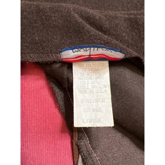 Y2K Monteau Chocolate Brown Pink Faux Suede Knee Length Skirt Sz L Women - Picture 8 of 9